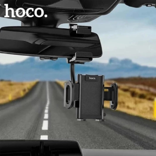 Hoco DCA9 Rearview Mirror Car Phone Holder Black Car Mobile Holder  (Black)- Free Shipping
